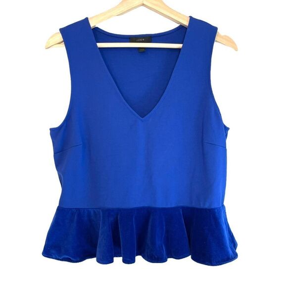 J Crew Velvet Peplum Top - Picture 1 of 7